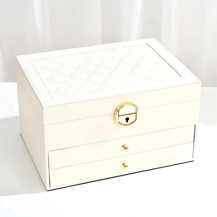 Multilayer Jewelry Storage Organizer with Display Case Design