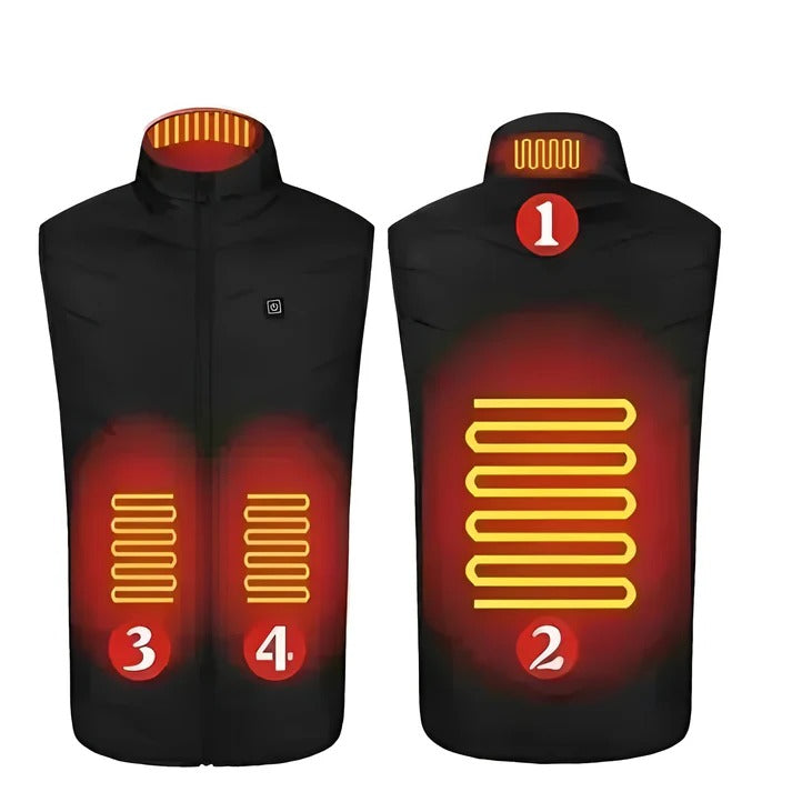 USB Powered Heated Vest with Targeted Heat Zones