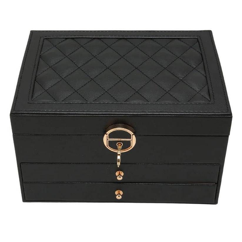 Multilayer Jewelry Storage Organizer with Display Case Design