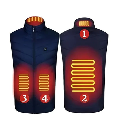 USB Powered Heated Vest with Targeted Heat Zones