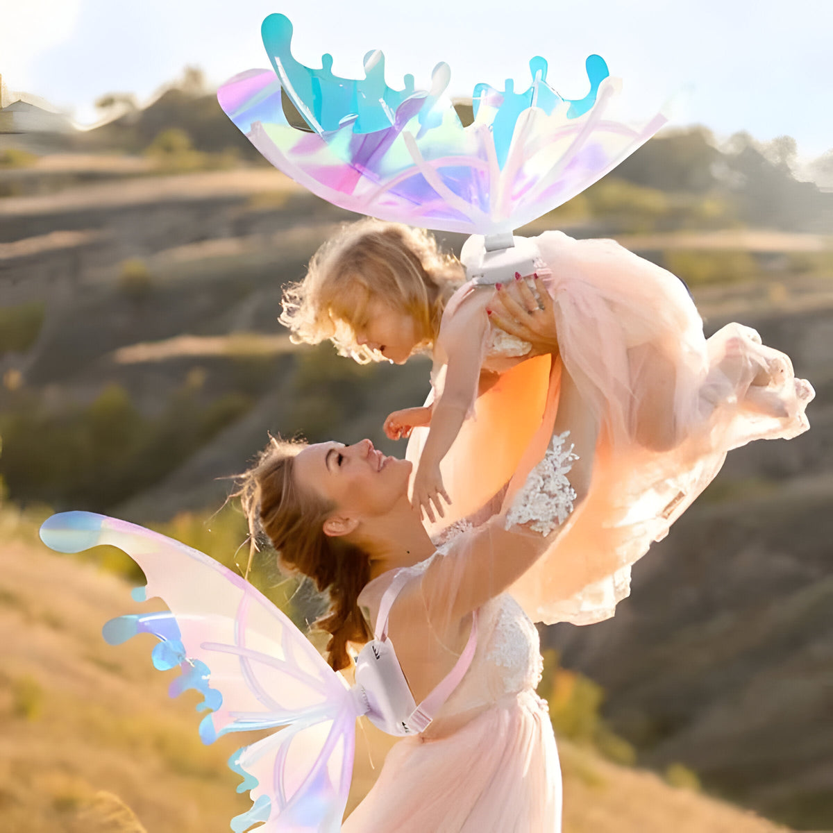 Light Up Butterfly Fairy Wings Costume for Kids and Adults with Flapping Motion and Adjustable Straps