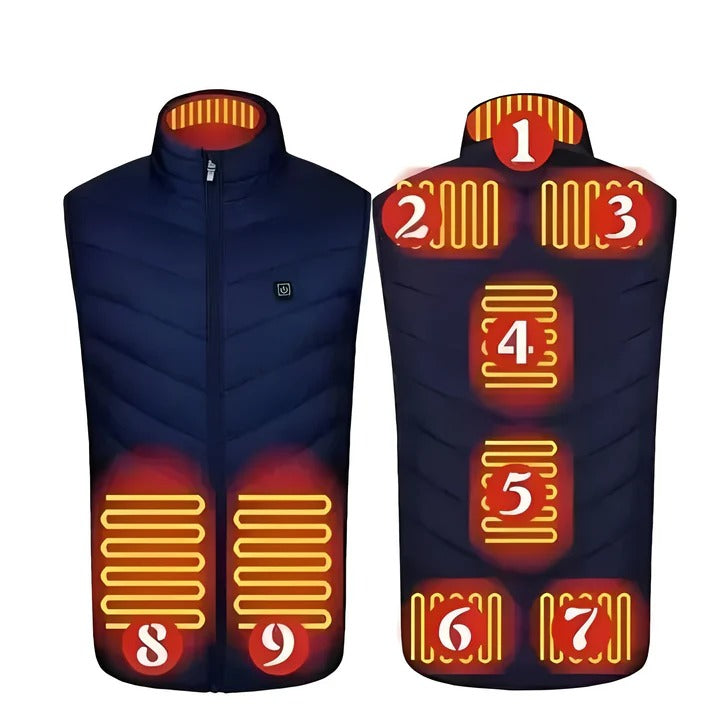 USB Powered Heated Vest with Targeted Heat Zones
