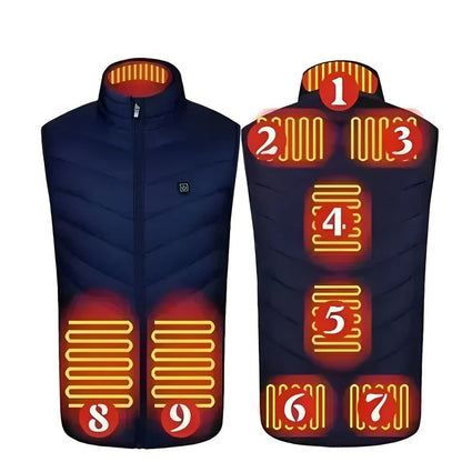 USB Powered Heated Vest with Targeted Heat Zones