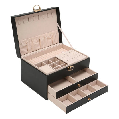 Multilayer Jewelry Storage Organizer with Display Case Design