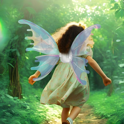 Light Up Butterfly Fairy Wings Costume for Kids and Adults with Flapping Motion and Adjustable Straps