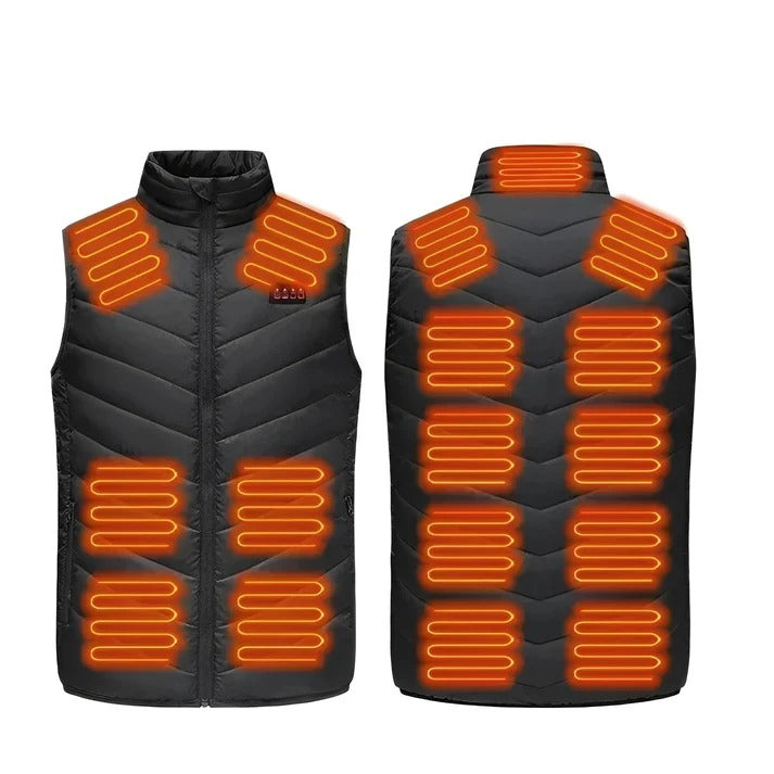 USB Powered Heated Vest with Targeted Heat Zones