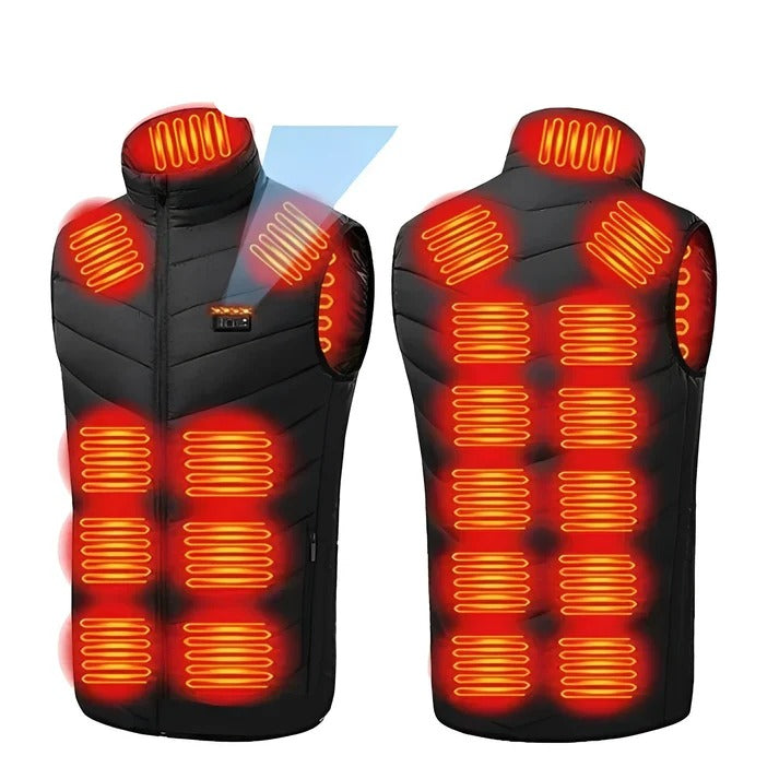 USB Powered Heated Vest with Targeted Heat Zones