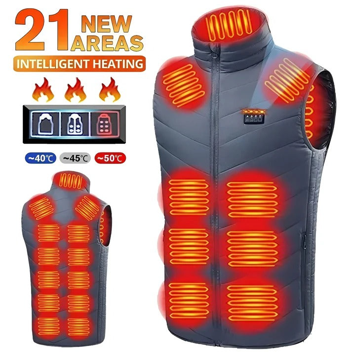 USB Powered Heated Vest with Targeted Heat Zones
