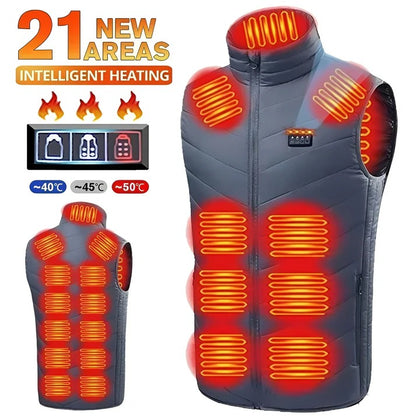 USB Powered Heated Vest with Targeted Heat Zones