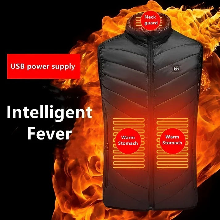 USB Powered Heated Vest with Targeted Heat Zones