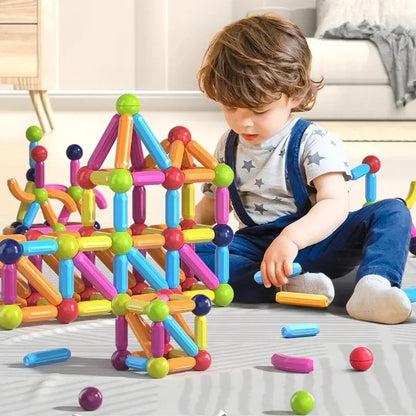Magnetic Building Blocks Set with Geometric Shapes and Intellectual Development
