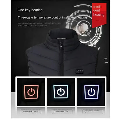 USB Powered Heated Vest with Targeted Heat Zones