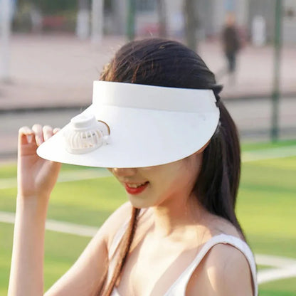Sun Visor Hat with Cooling Fan