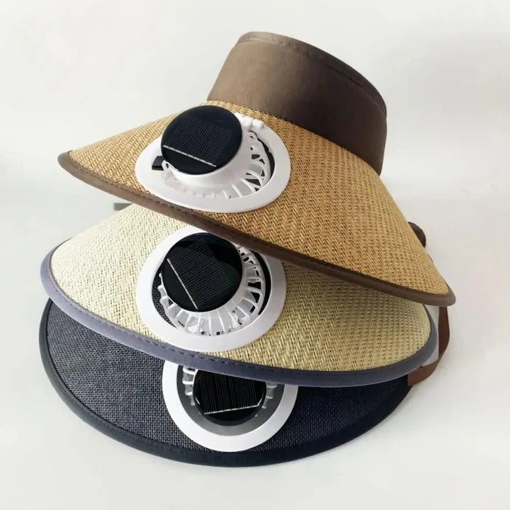 Wide Brim Sun Hat with Solar Powered Fan