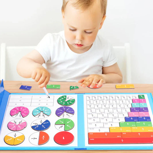 Fraction Learning Book with Magnetic Pieces and Visual Color Display