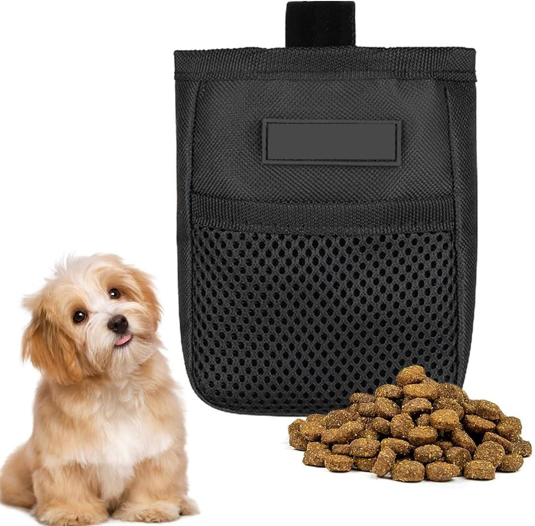 Dog Treat Pouch in 600D Oxford Cloth with a Belt Clip, Wide Opening and Mesh Pocket in Black or Camouflage