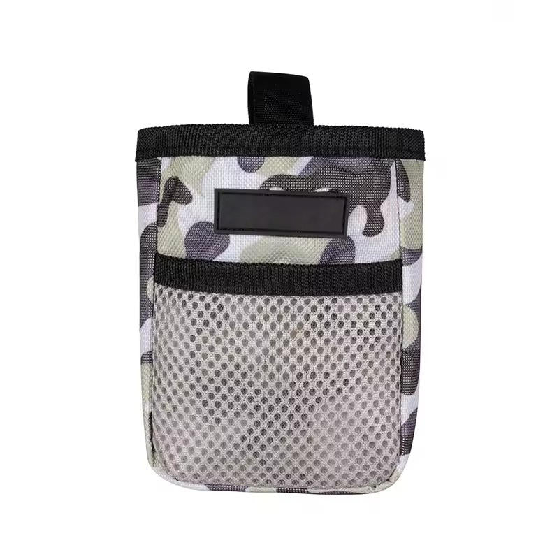 Dog Treat Pouch in 600D Oxford Cloth with a Belt Clip, Wide Opening and Mesh Pocket in Black or Camouflage
