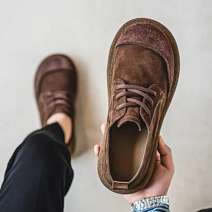 Men's Orthopedic Leather Shoes with Cushioned Insole and Shock-Absorbing Sole, Handcrafted