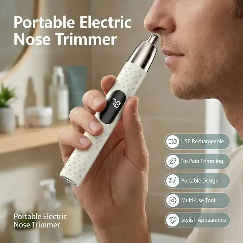 Professional Electric Nose Ear Hair Trimmer for Men & Women, Portable, USB Rechargeable, Compact