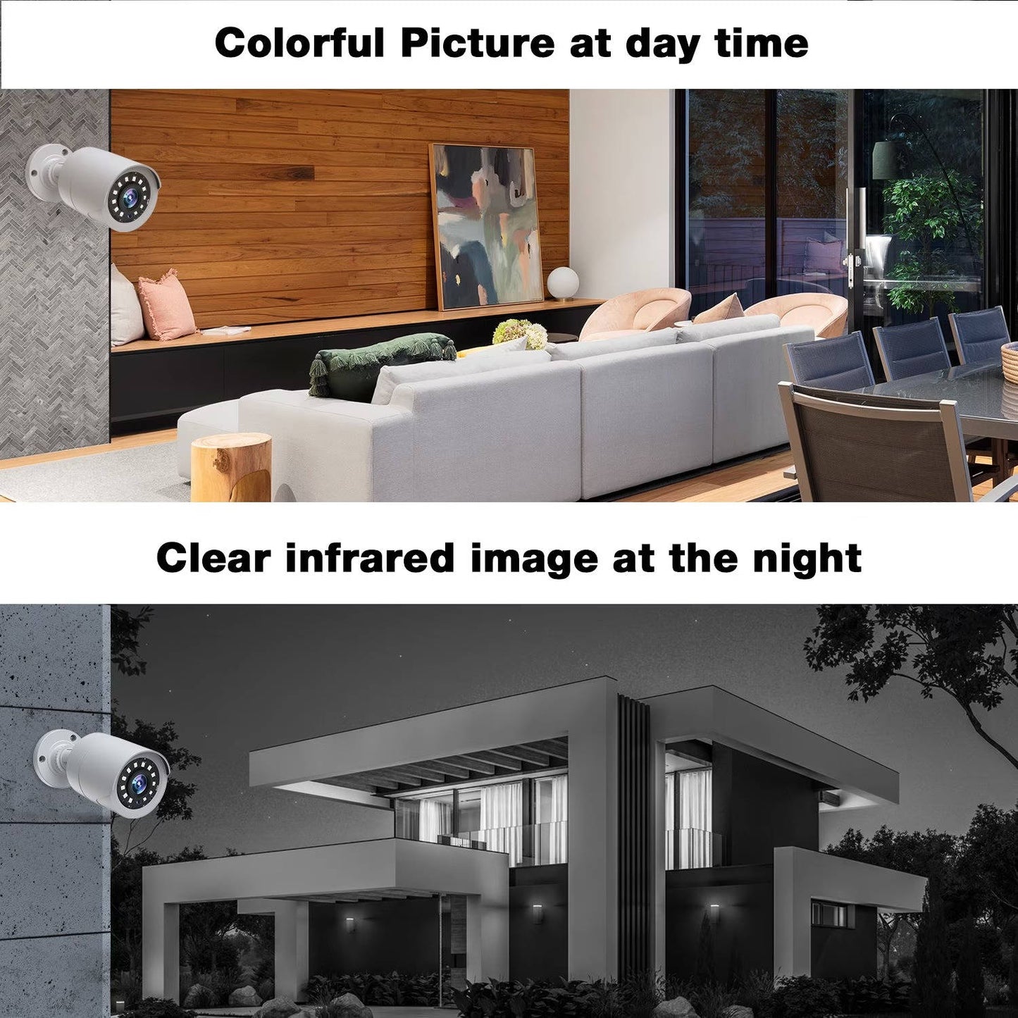 Outdoor CCTV Security 8 Cameras System, 8CH Wired Bullet Surveillance Cameras with 500GB Hard Drive, 1080P HDMI Security Kit