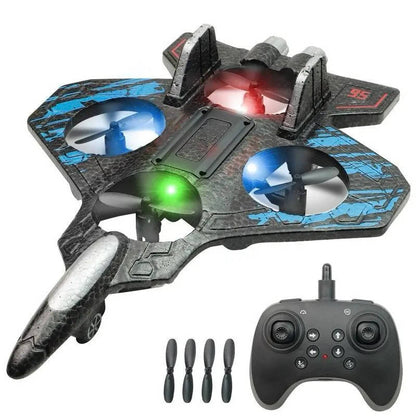 RC Jet Plane Toy, High Speed Stunt Airplane with Remote Control, 360° Flips & LED Lights, Durable Foam Flyer for Kids