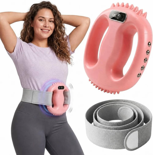 4 Head Fascia Ring Massager, Hands Free Deep Tissue Massage Gun, Waist Belt, 3 Modes, 9 Intensities