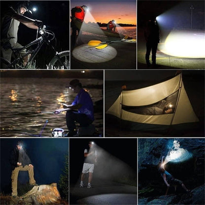 Rechargeable Headlamp, 5 LED Headlight with Portable Working Light for Fishing, Camping & Travel