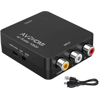 RCA to HDMI Converter, AV to HDMI Adapter 1080P, Composite CVBS Audio Video Converter for TV