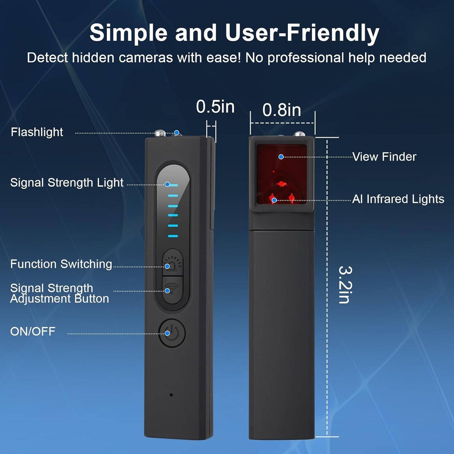 Hidden Camera Detector Finder, Gps Tracker & Bug Detector, Hidden Listening Device Detector