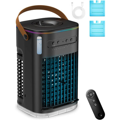 Air Conditioner Portable Ac Unit, Evaporative Air Cooler with 1.2L Water Tank, Personal Air Cooler with Remote