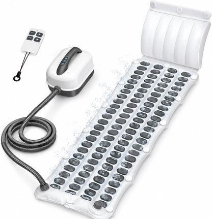 Bubble Bath Mat with Remote, 6 Speed Adjustable Bubbles, Waterproof Full Body Bathtub Mat with Suction Cups
