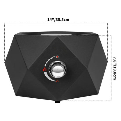 14 Inch Gas Fire Pit, Modern Bottom Mounted Table Fire Pit with Umbrella Hole