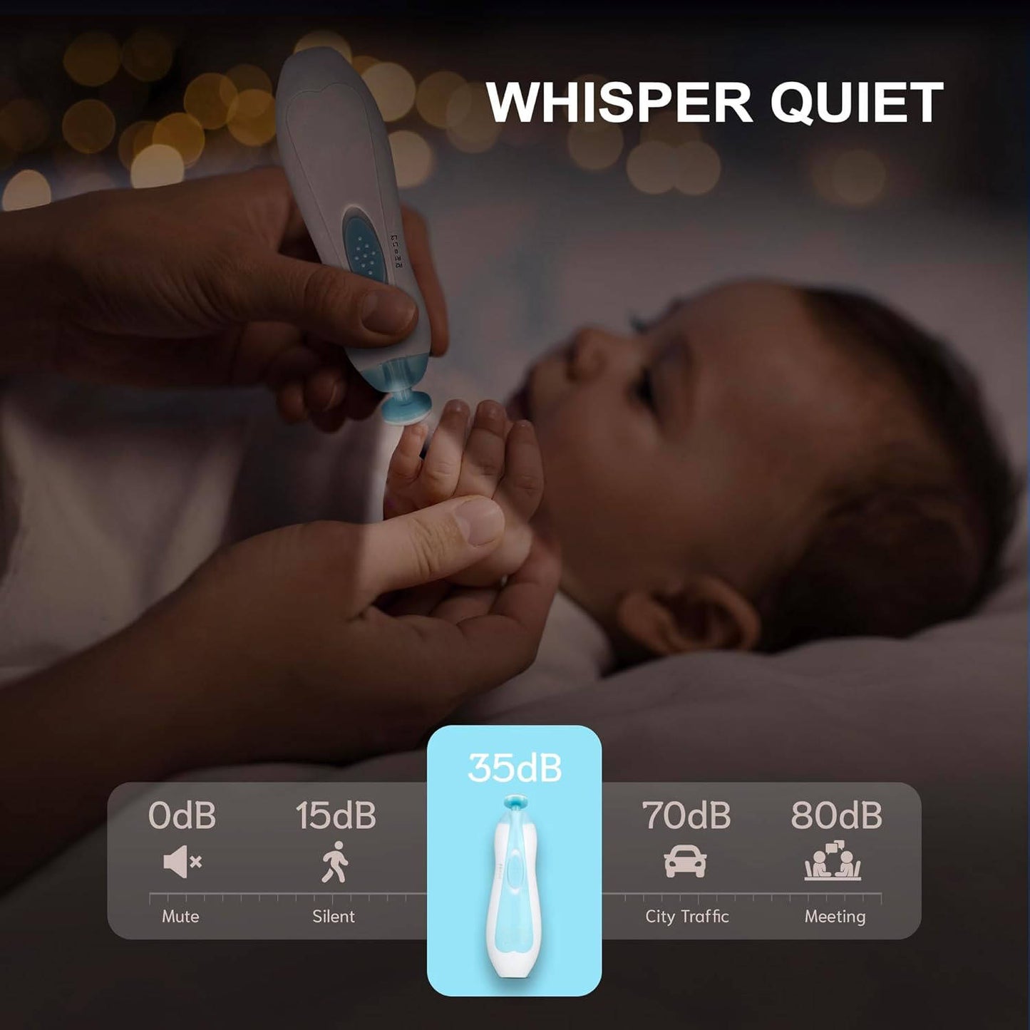 21 in 1 Baby Nail Trimmer for Newborns & Toddlers, Safe Electric Baby Nail File Kit