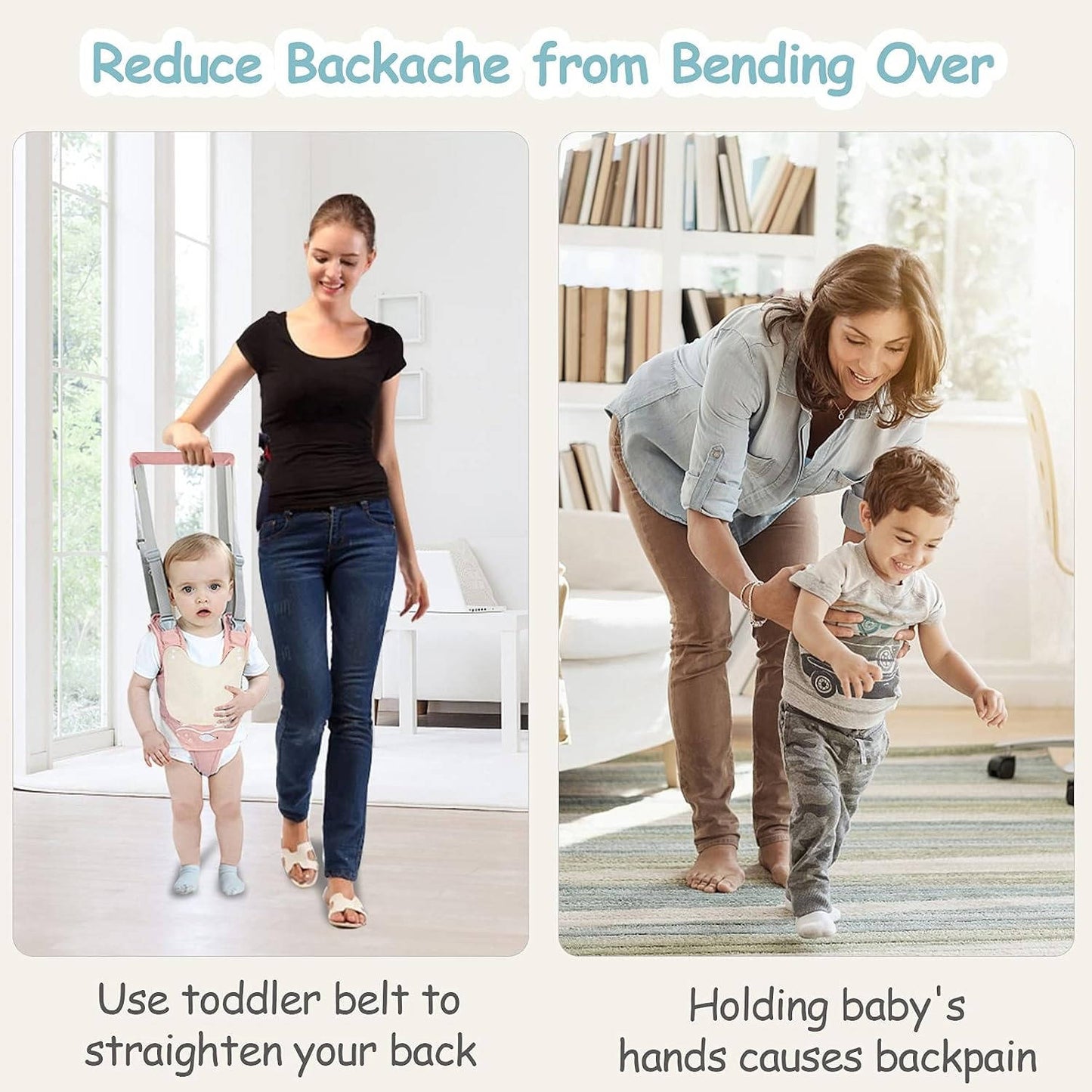 Baby Walking Harness, Adjustable Toddler Walker Assistant Belt with Detachable Crotch for 9 to 24 Months