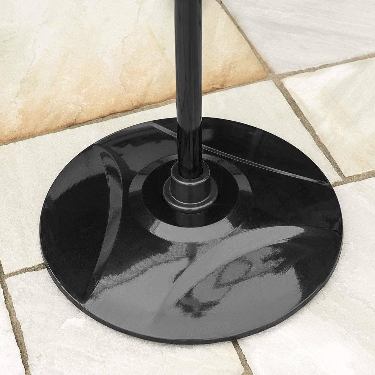 2000W Black Outdoor Patio Heater, Electric Freestanding Heater, 3 Heat Settings, Adjustable Height 1.3x2.0M