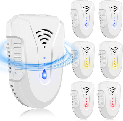 Ultrasonic Rodent & Pest Indoor Repeller, Plug in Electronic Repellent for Mouse, Mice, Rats, Roaches, Ants, Spiders, Bugs, 6 PACK