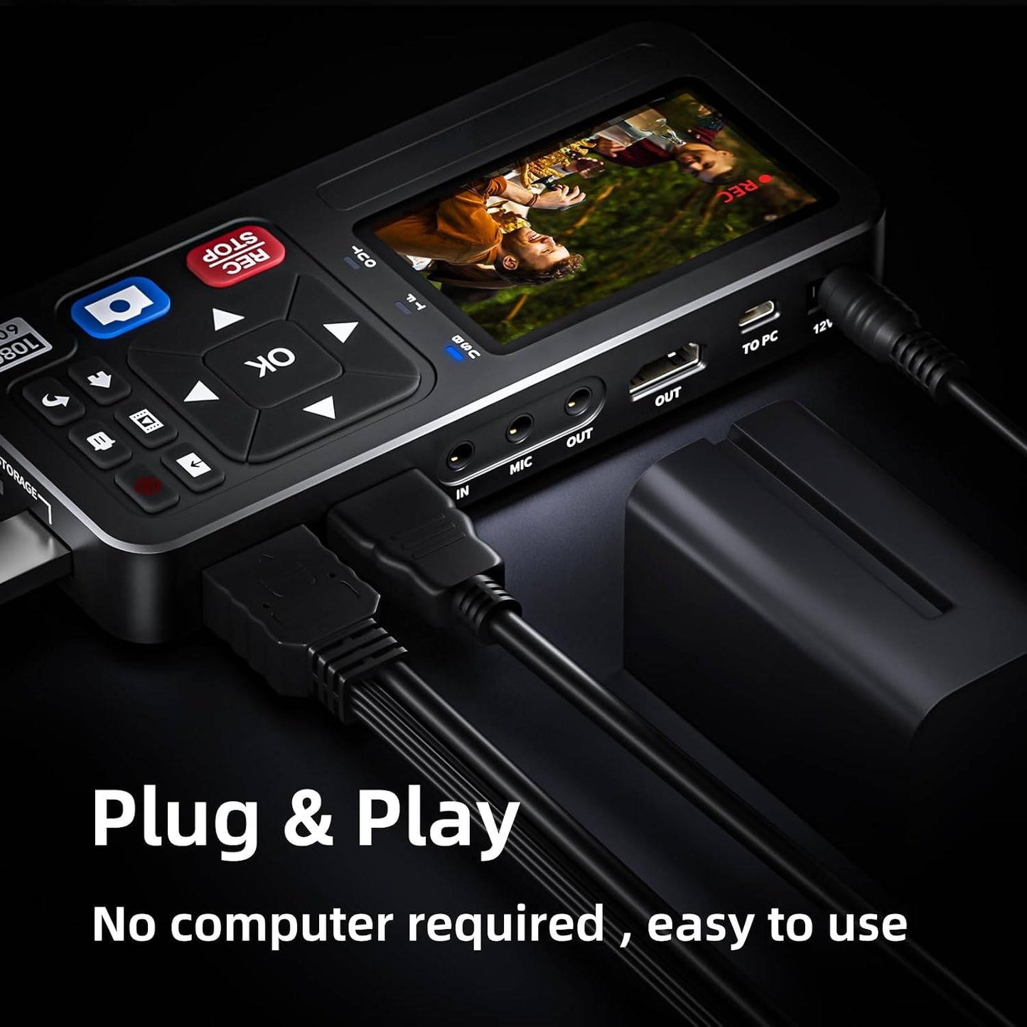 VHS to Digital Converter, 3 Inch Display AV & HDMI Video Capture Device, VCR to Digital Recorder