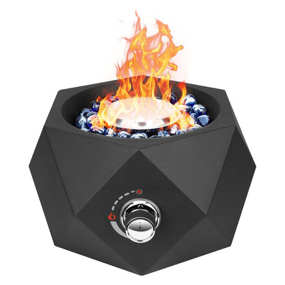 14 Inch Gas Fire Pit, Modern Bottom Mounted Table Fire Pit with Umbrella Hole