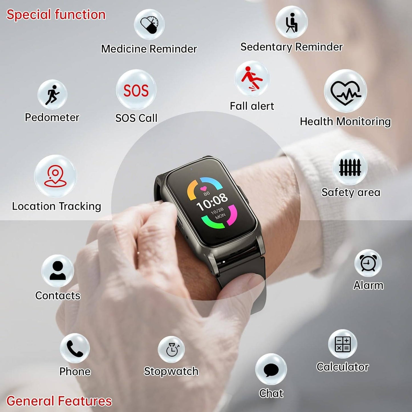 4G GPS Smart Watch with Location Tracking and SOS Calling
