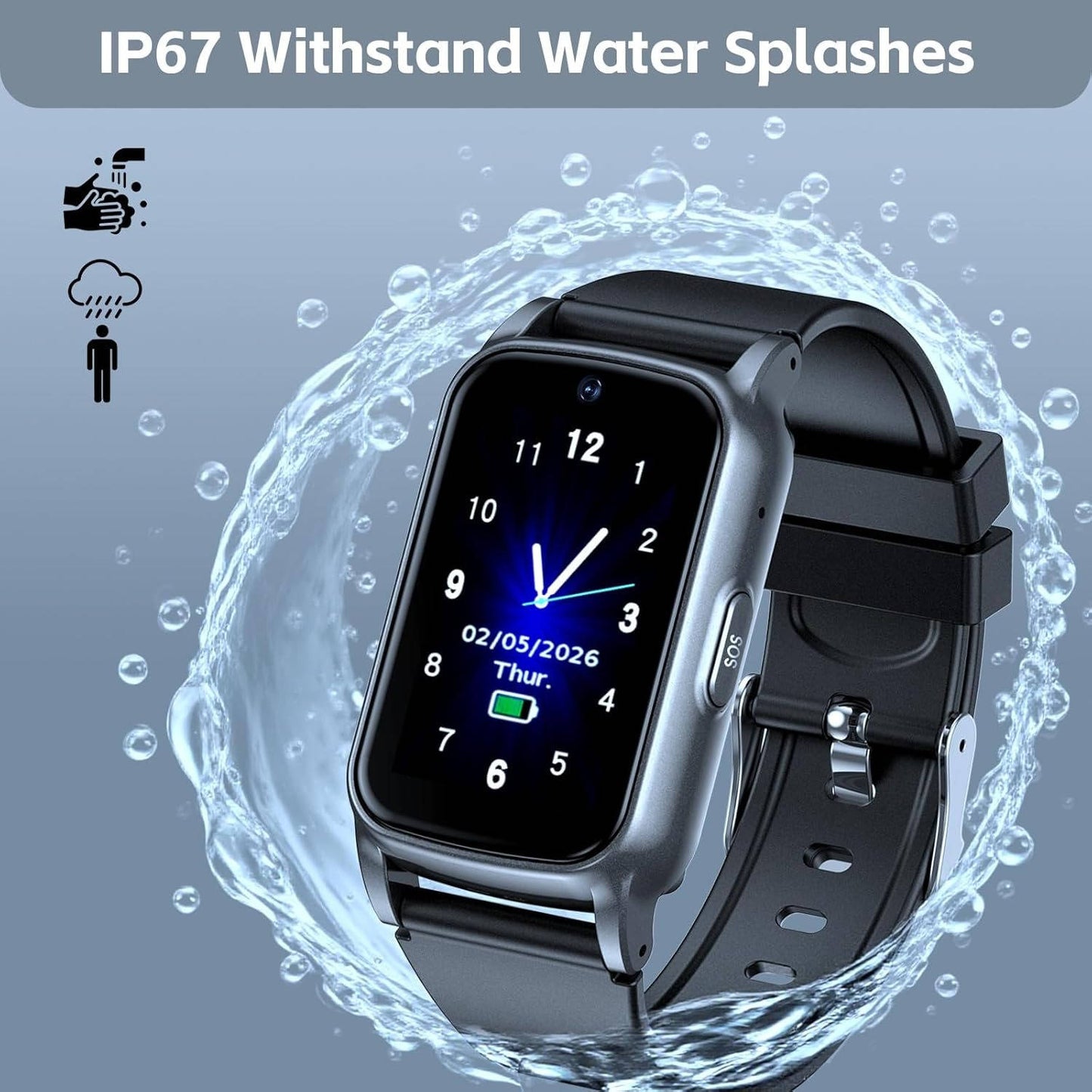 4G GPS Smart Watch with Location Tracking and SOS Calling