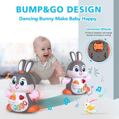 Easter Bunny Musical Toy for 1+ Year Old, Baby Crawling Toy for 6 12 Months, Easter Gifts for Baby Girls & Boys