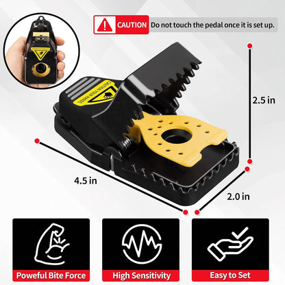 Upgraded Snap Mouse Trap (4 Pack), Powerful Rat Deterrent with High Sensitivity Trigger, Safe No Touch Disposal for Home & Kitchen