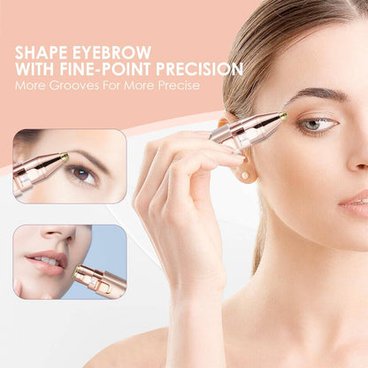 Womens Painless Facial Hair Remover & Eyebrow Shaver, Epilator for Face with Built in LED Light