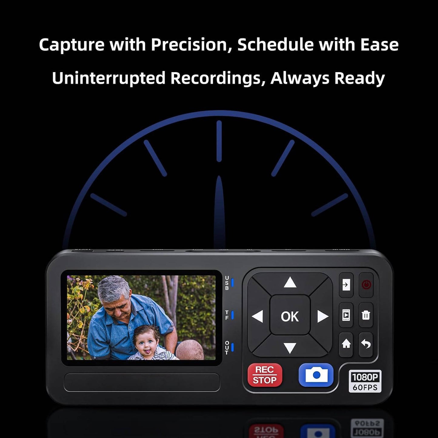 VHS to Digital Converter, 3 Inch Display AV & HDMI Video Capture Device, VCR to Digital Recorder