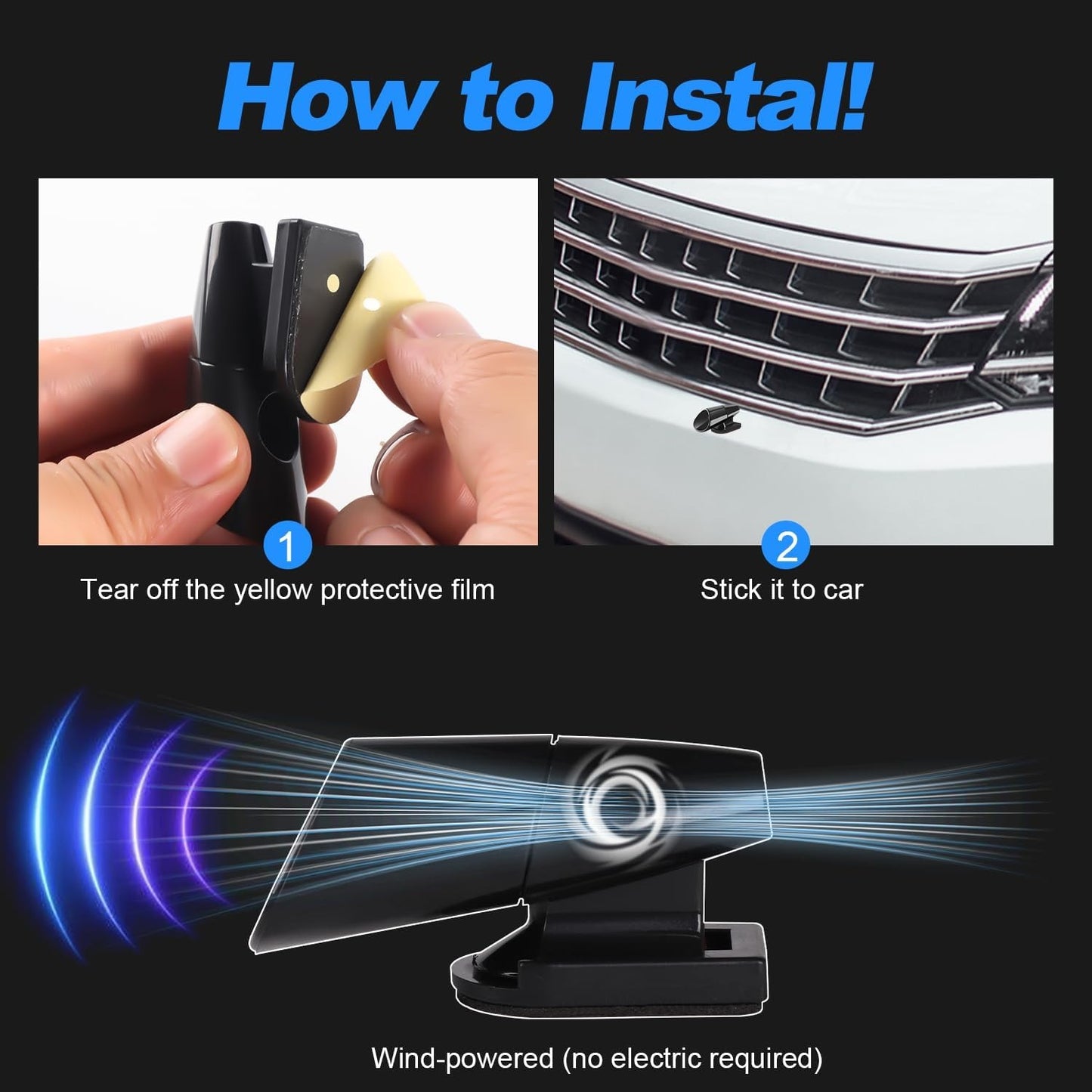 Deer Horns for Car, Ultrasonic Deer Whistle & Animal Repeller, Vehicle Safety for All Cars