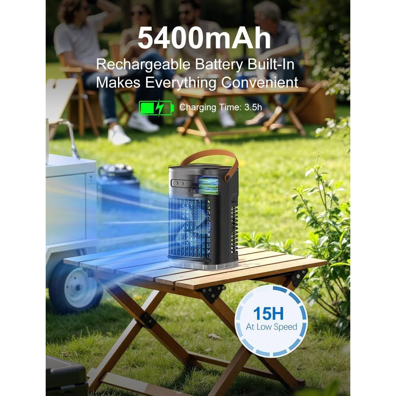 Air Conditioner Portable Ac Unit, Evaporative Air Cooler with 1.2L Water Tank, Personal Air Cooler with Remote