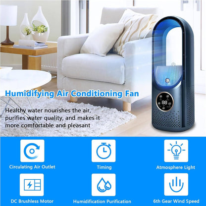 Portable AC Air Conditioner Cooler Fan with Humidifier & Purifier, DC Brushless Motor, Smart Timer