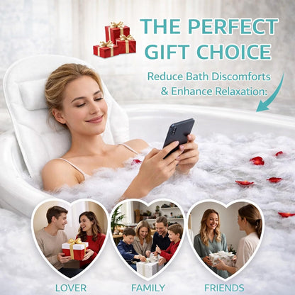 Full Body Bathtub Pillow with Lumbar Support, 5D Air Mesh Bath Cushion with 168 Suction Cups