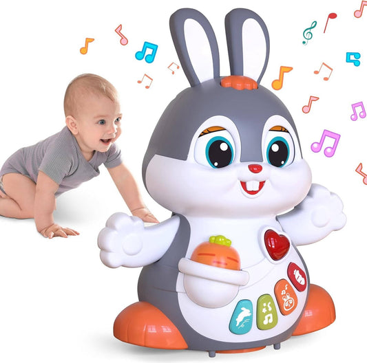 Easter Bunny Musical Toy for 1+ Year Old, Baby Crawling Toy for 6 12 Months, Easter Gifts for Baby Girls & Boys
