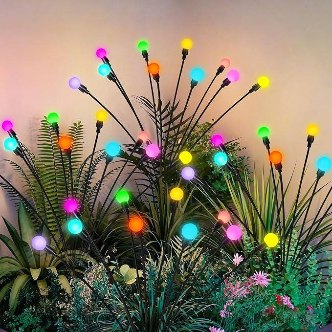 4 Pack Solar Halloween Lights, 40 LED Green Outdoor Lights for Yard, Garden and Party Decor